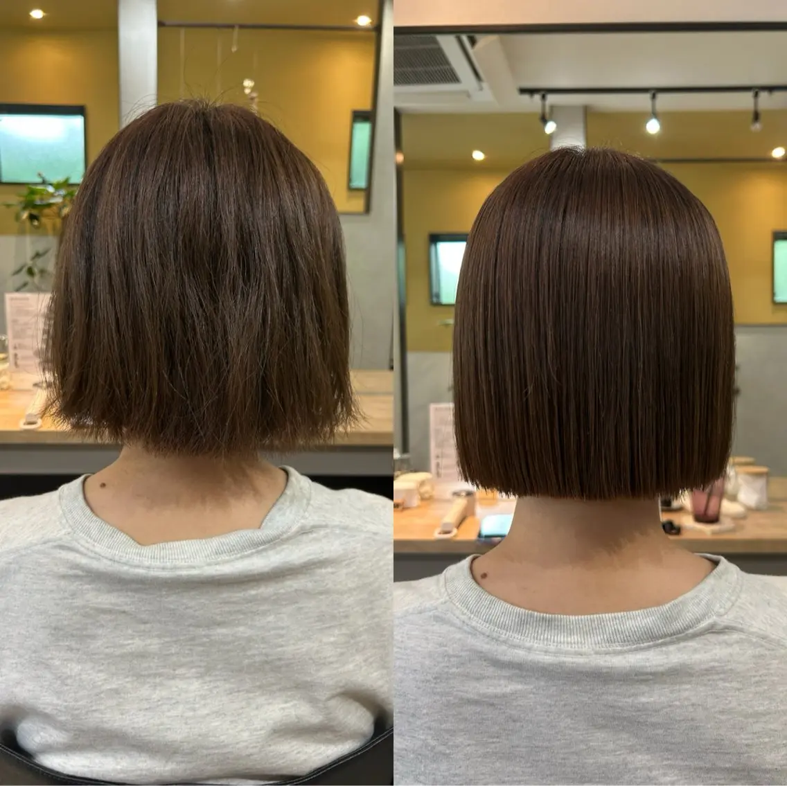 ショート パーマ ボブ 髪質改善 ストレートパーマ カット 縮毛矯正 トリートメント hubhair レイヤー/透明感のヘアスタイル