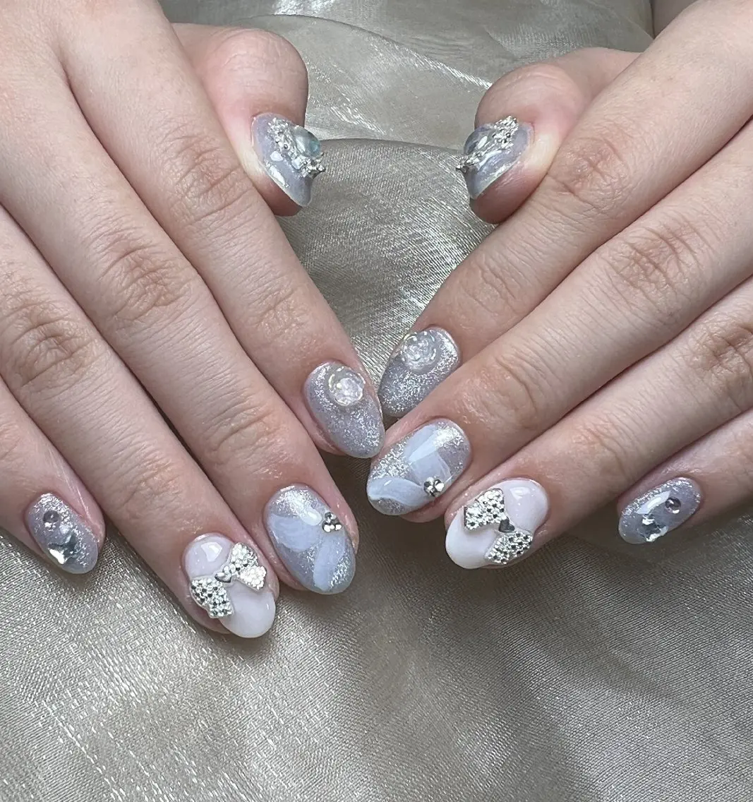 ネイル アートネイル フラワーネイル フットネイル ジェルネイル ガーリー ハンドネイル UM Nail Salonのネイルデザイン