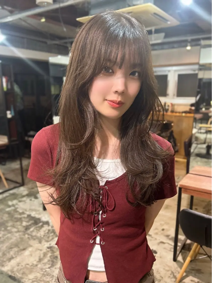 ロング カラー カット ヘアカラー トリートメント ダブルカラー/ 艶髪/SHISEIのヘアスタイル