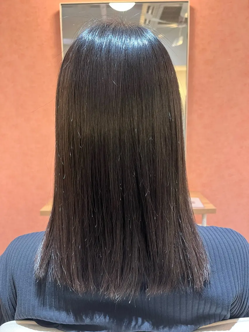 ミディアム 縮毛矯正 🍏Rio🍏 Color☆*。のヘアスタイル