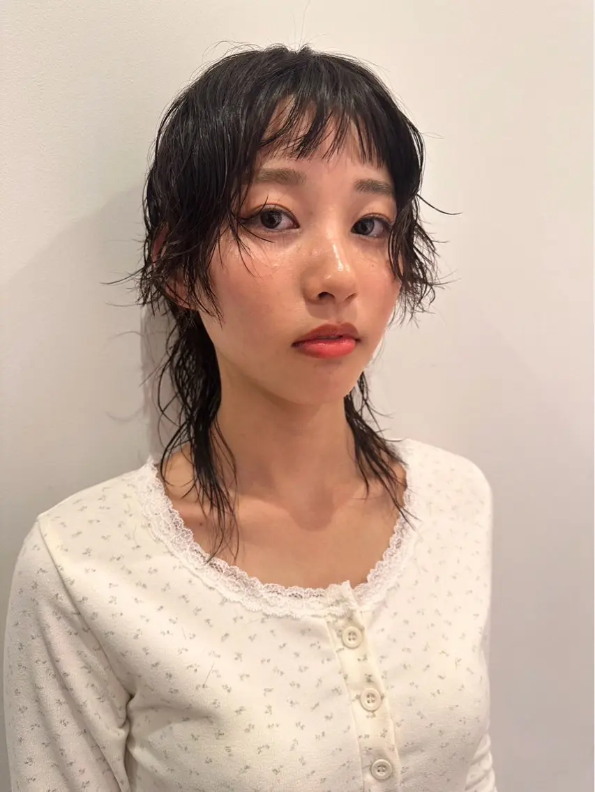 ミディアム パーマ ramphy 柴原 夢奈のヘアスタイル