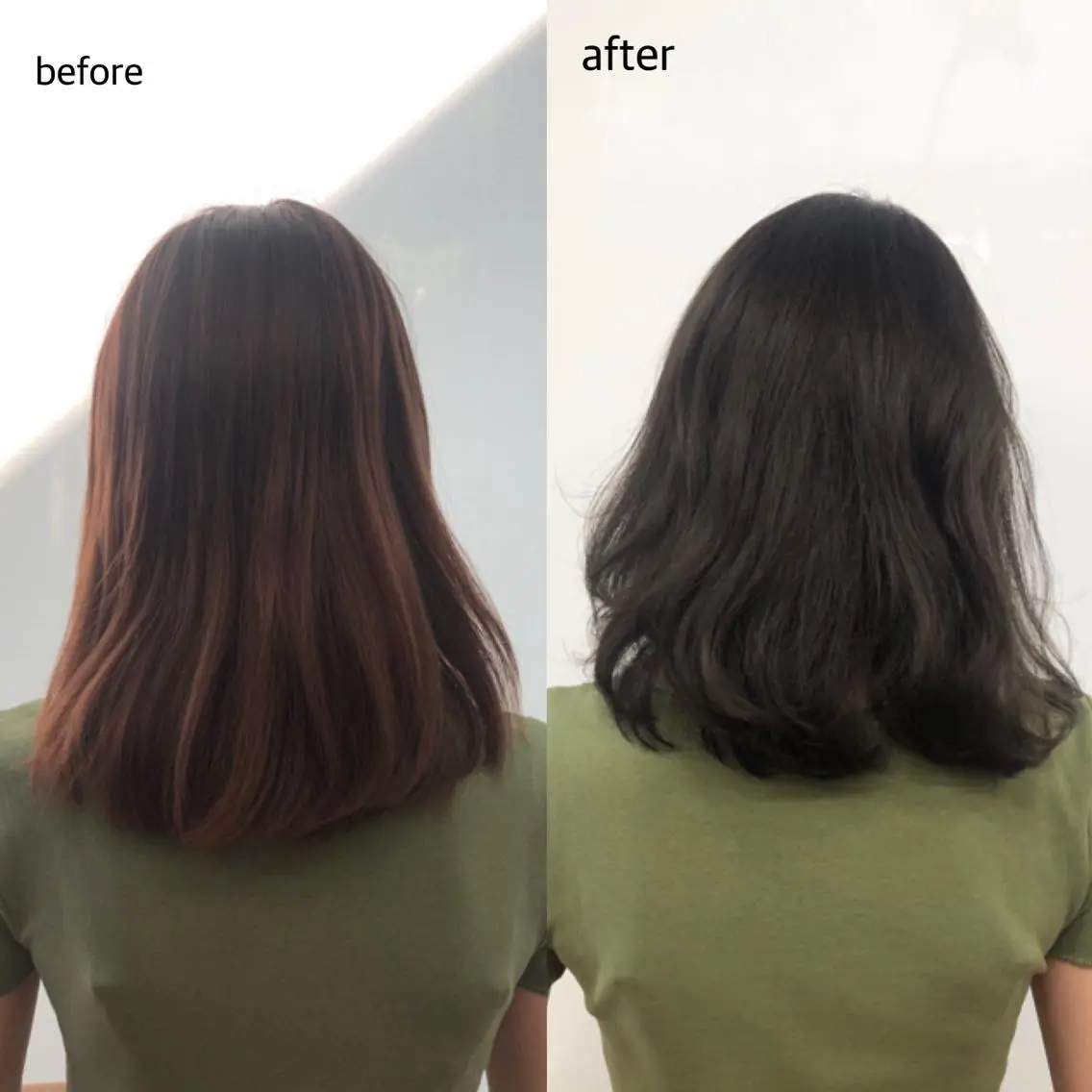 ミディアム カラー アッシュ カット ヘアカラー トリートメント 桑原 菜摘のヘアスタイル