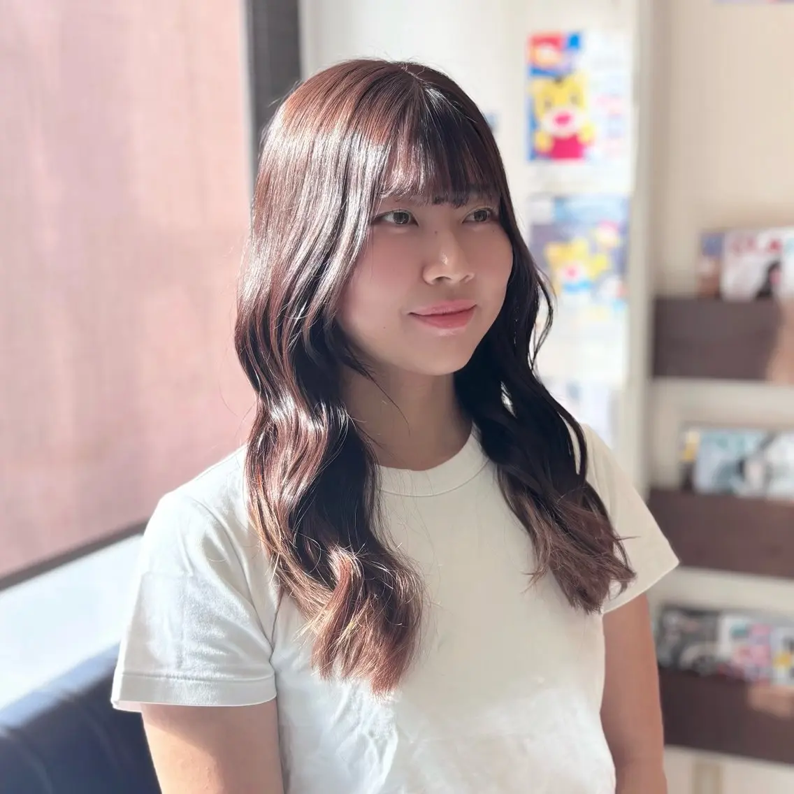 ロング カラー ブリーチ ブラウンカラー グラデーションカラー レイヤーカット サイドバング カット ヘアカラー 小野 友暉のヘアスタイル