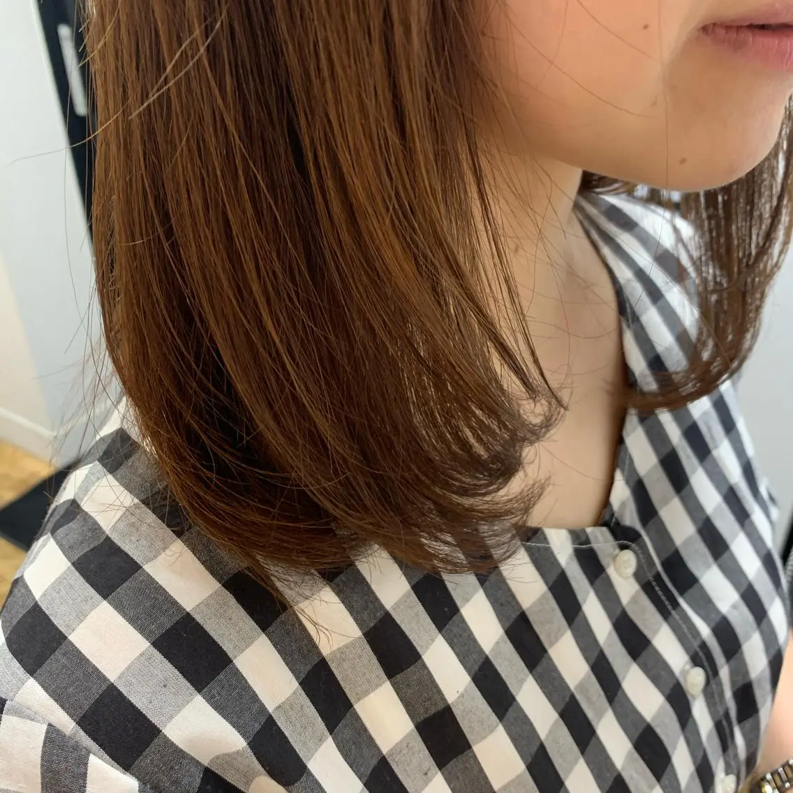 ミディアム レイヤーカット 小顔カット 蓼沼 由莉のヘアスタイル