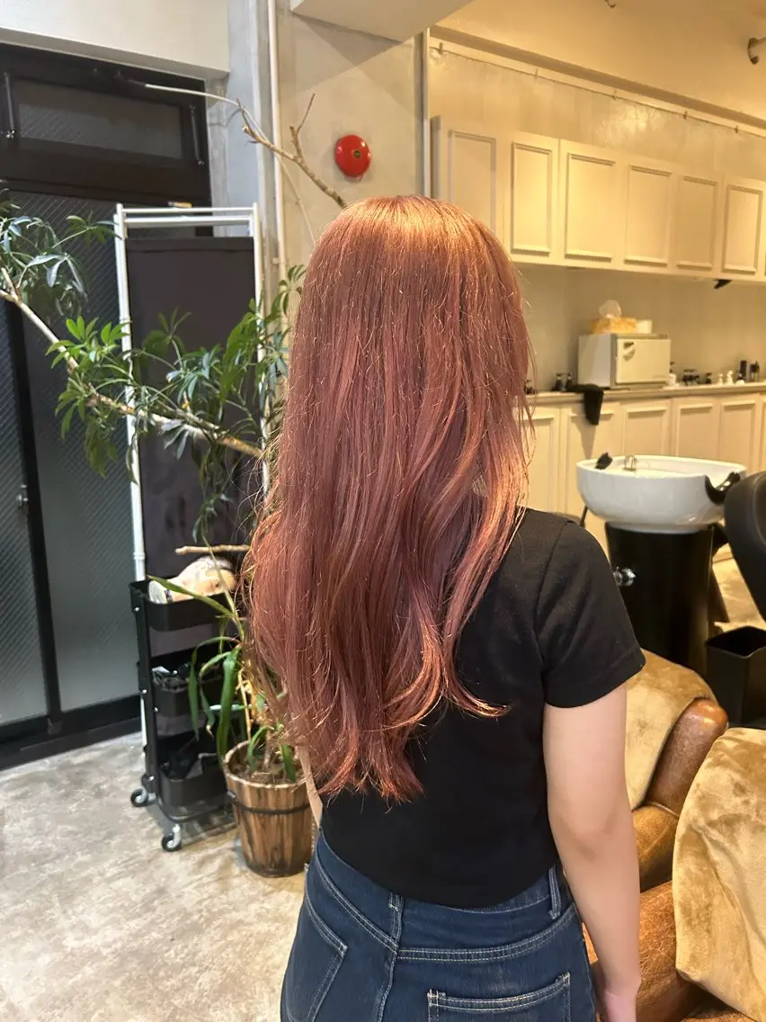 ロング カラー カット ヘアカラー 髪質改善×ハイトーン レイヤー天神美容室のヘアスタイル