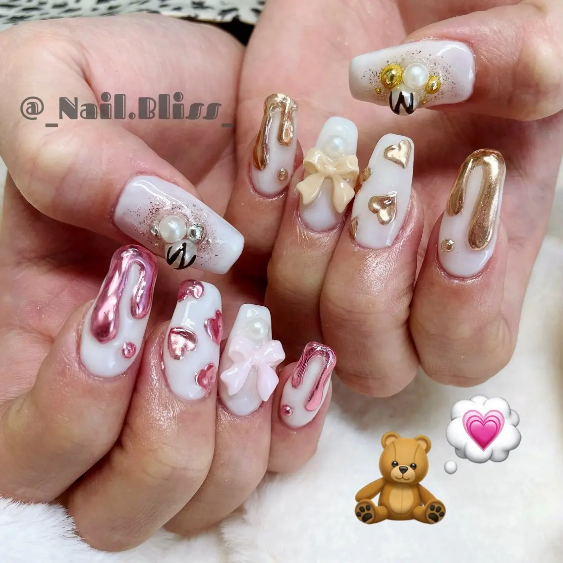 ネイル バレンタイン ハンドネイル NAIL BLISSのネイルデザイン