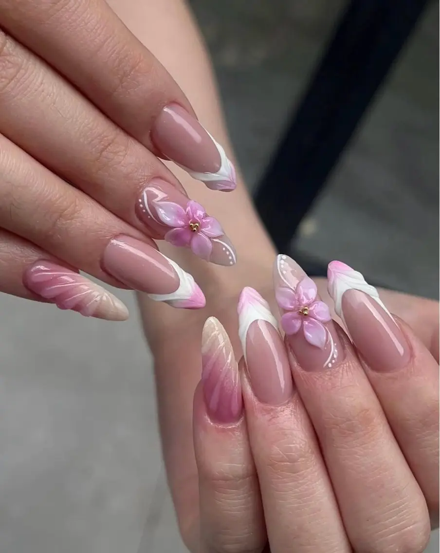 ネイル アートネイル ボルドー フレンチネイル ジェルネイル 氷ネイル・うるうるネイル ハンドネイル Julie NailSalonのネイルデザイン