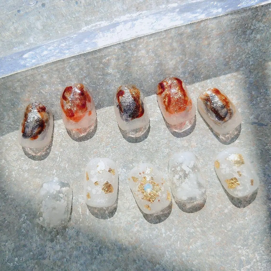 ネイル ニュアンスネイル ショートネイル gemickle nailのネイルデザイン