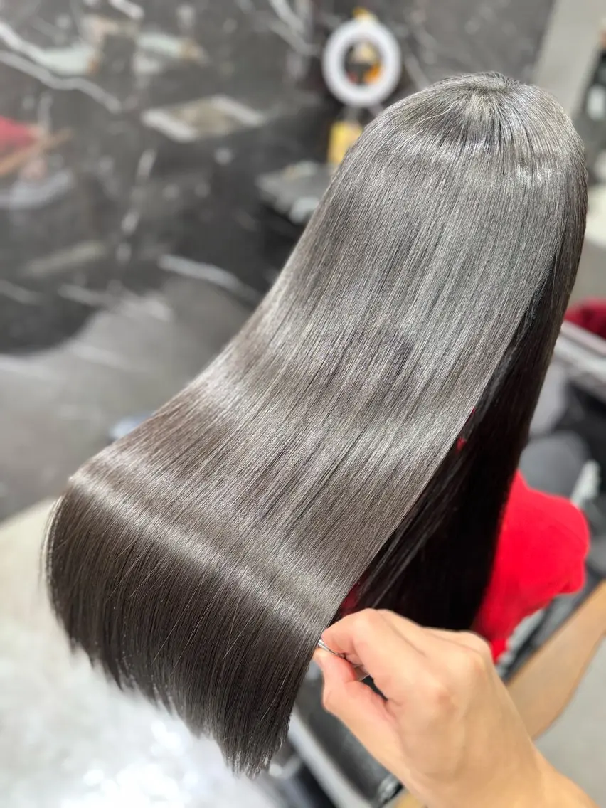 ロング カット ヘアカラー トリートメント JIN|乾かしただけ 美髪矯正本格髪質改善のヘアスタイル