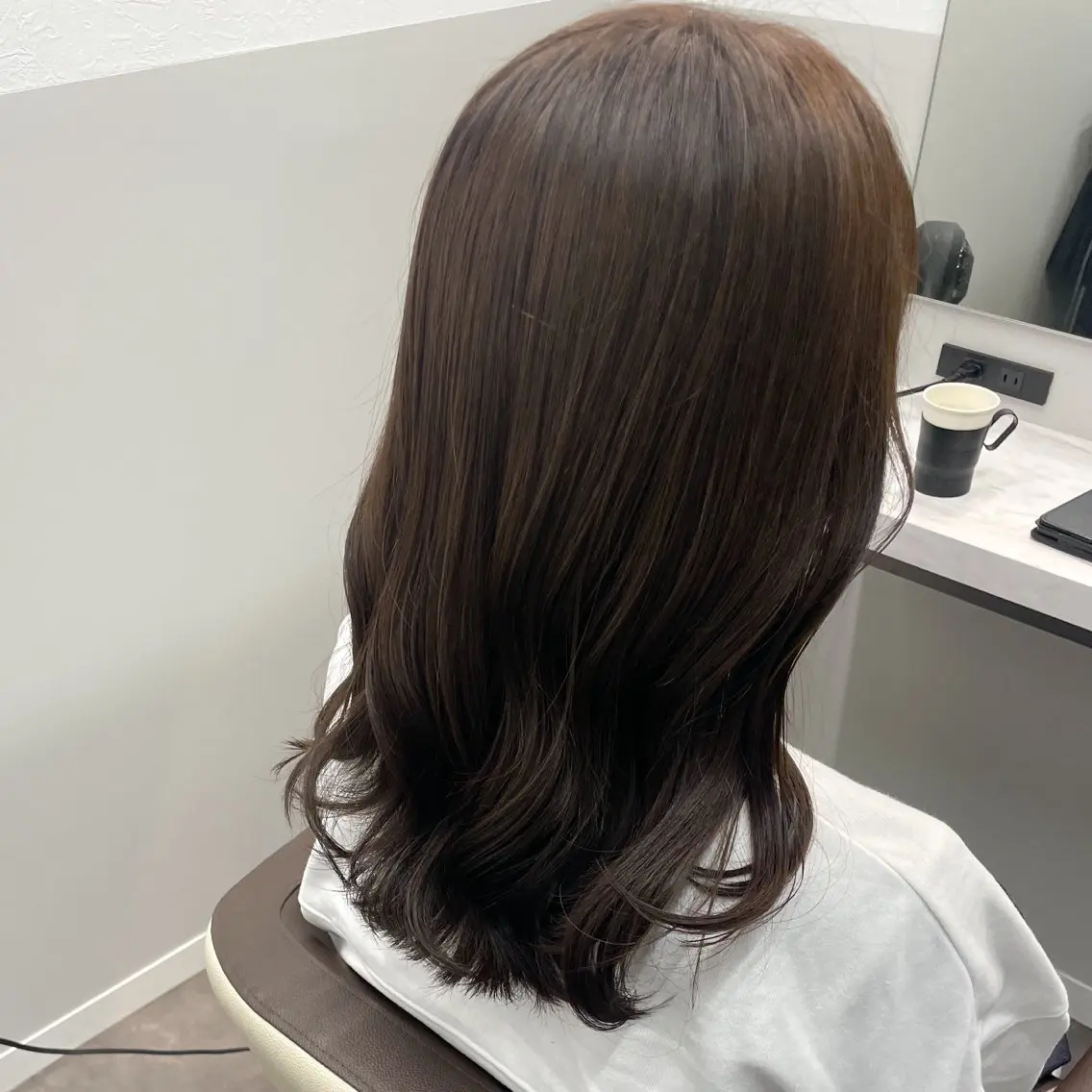 ミディアム カラー 顔周りカット 韓国風ヘア カット ヘアカラー のだはる/韓国ヘア/ 透明感カラーのヘアスタイル