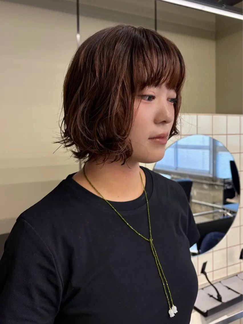 ショート ボブ カット パーマ トリートメント BELLA ナナカのヘアスタイル