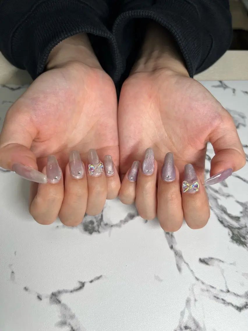 ネイル 氷ネイル・うるうるネイル マグネットネイル ワンカラーネイル salon ownのネイルデザイン