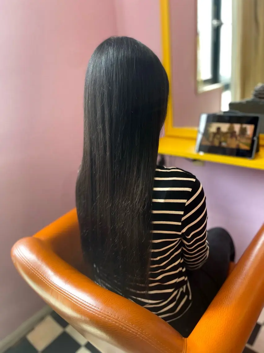 ロング ゆか🐻 ちび編み🤍シールのヘアスタイル