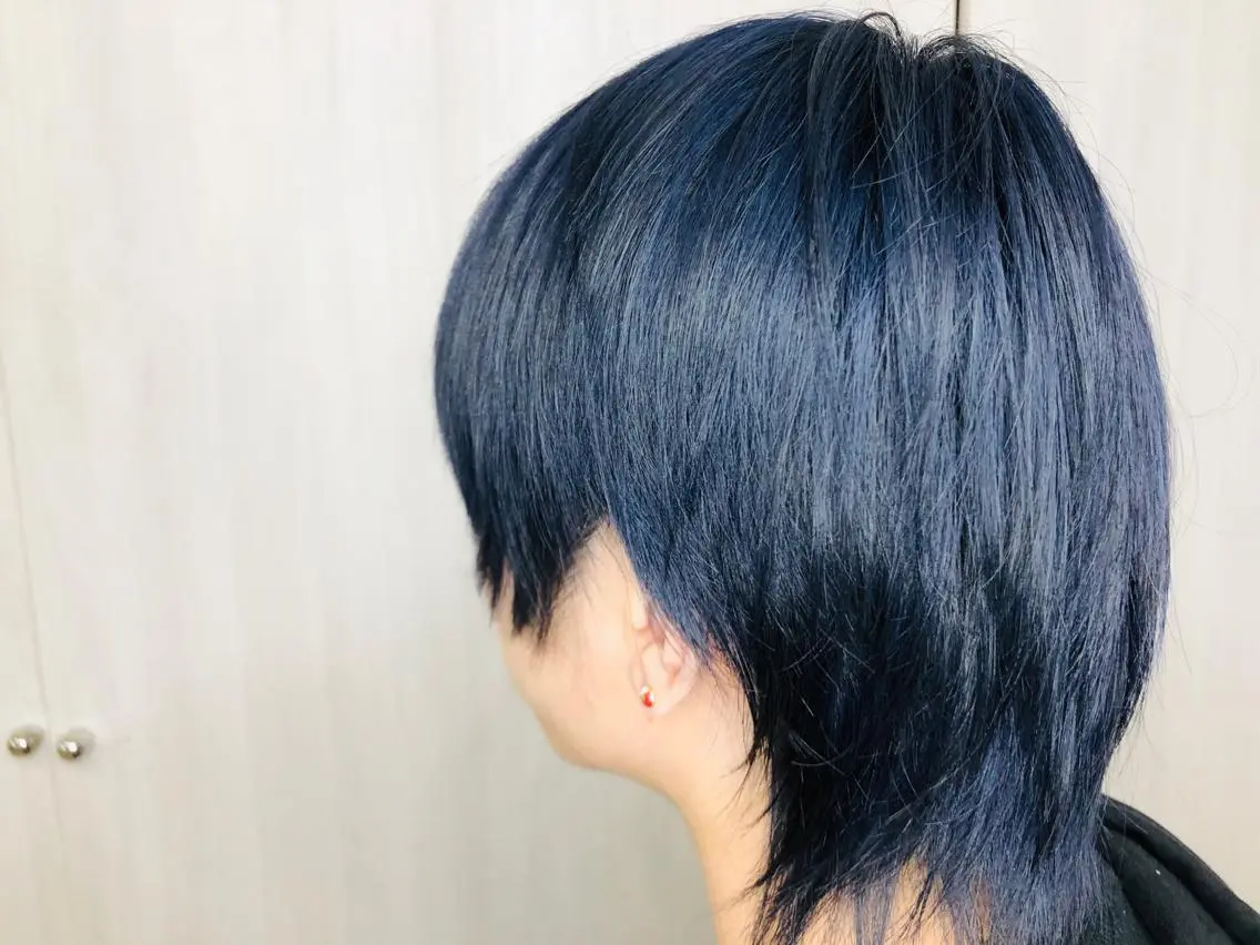 ショート カラー メンズ ネイビーカラー 🌈ブリーチ コーンロウ🌈ENOのヘアスタイル
