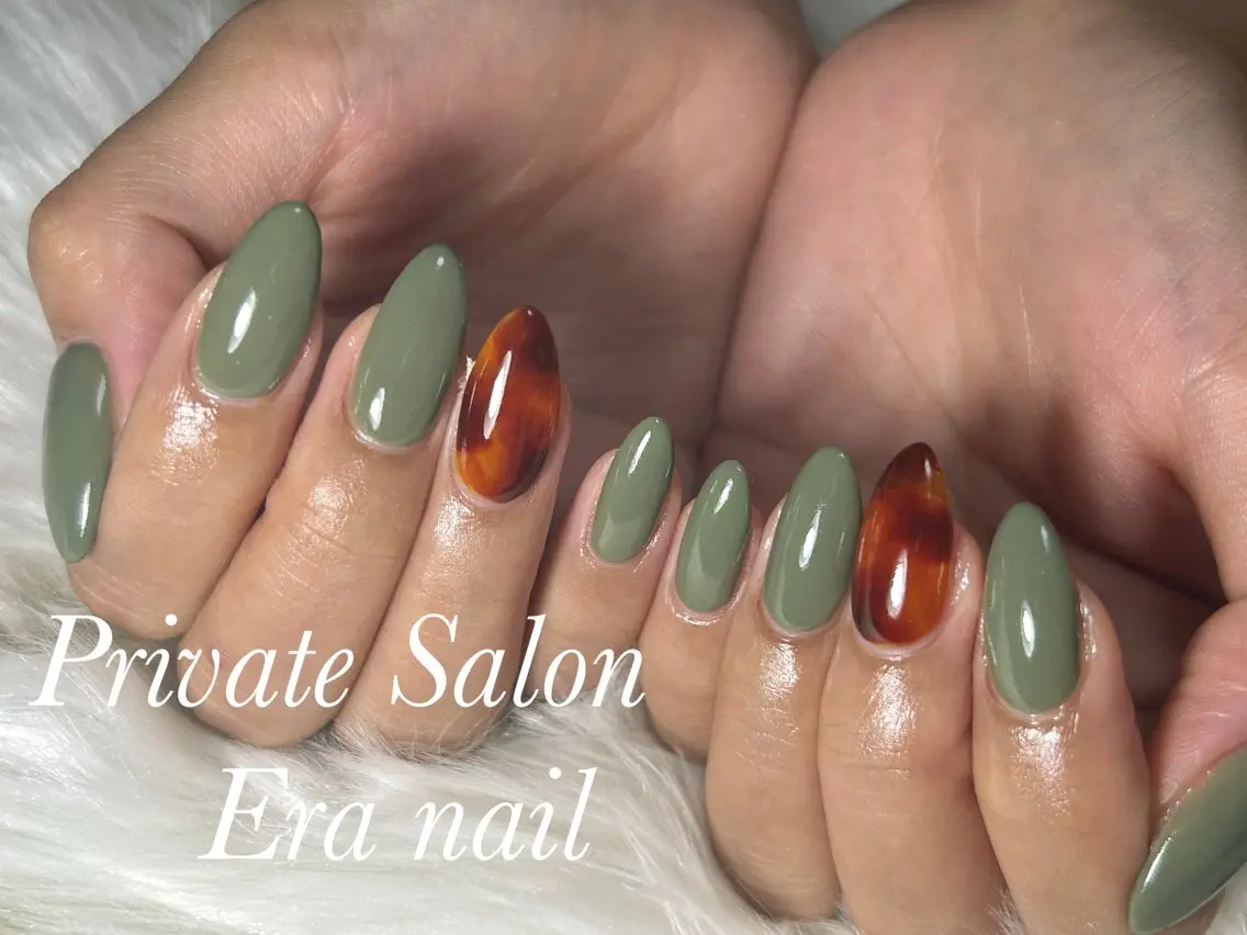 ネイル べっ甲ネイル ハンドネイル Era nailのネイルデザイン