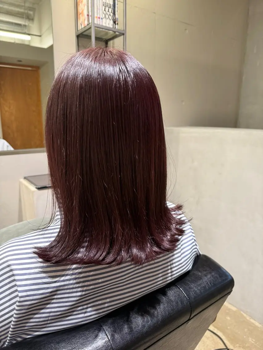 ミディアム ヘアカラー トリートメント ヘッドスパ 安藤 里奈のヘアスタイル