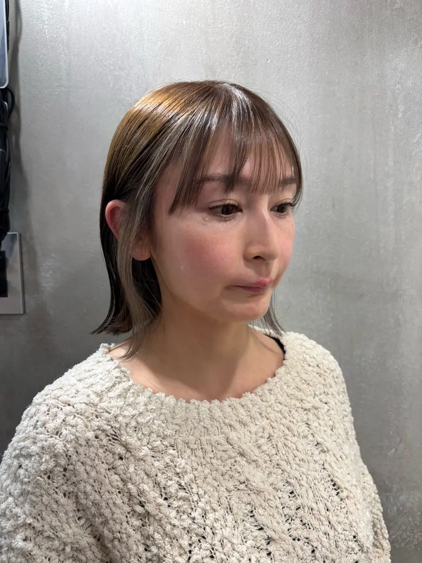 ミディアム ミストバング ボブ 海外風レイヤー🥥 NANAのヘアスタイル