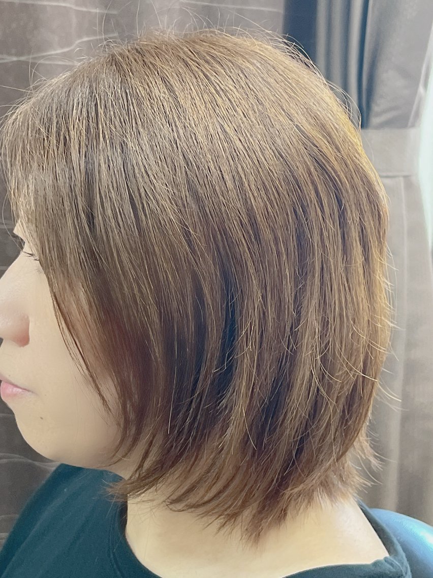 ミディアム カラー ヘアアレンジ カット ヘアカラー 千佳 CHIKAのヘアスタイル