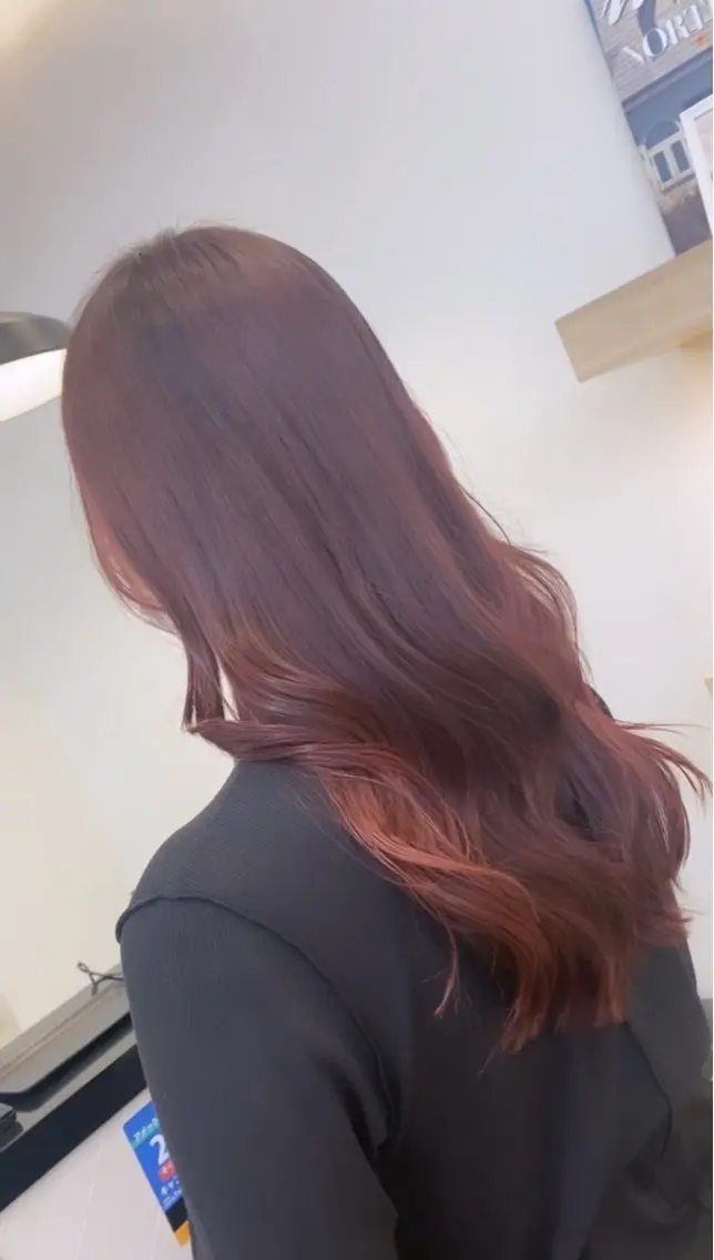 ロング カラー ヘアカラー 暖色カラー🍒スパ/ canna‎🤎のヘアスタイル