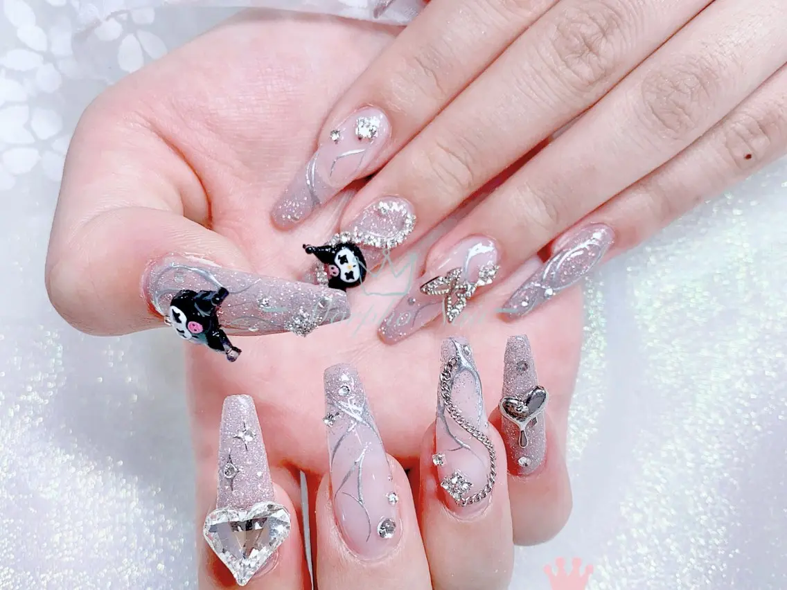 ネイル 長さ出し ジェルネイル キラキラネイル 大理石ネイル(マーブル) ニュアンスネイル ハンドネイル Morpho nailのネイルデザイン
