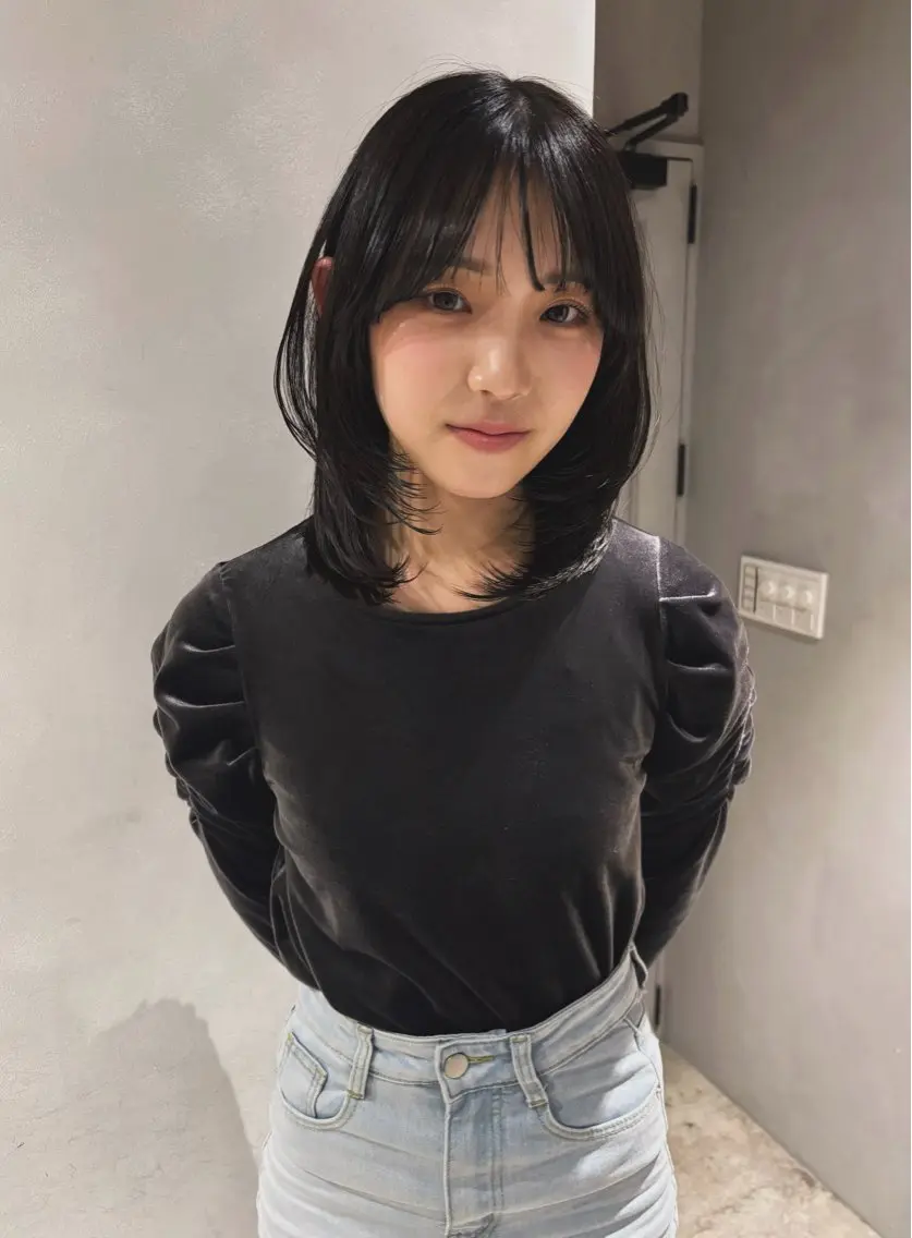 ミディアム カラー カット ヘアカラー トリートメント Juna✂️ レイヤー / ボブのヘアスタイル