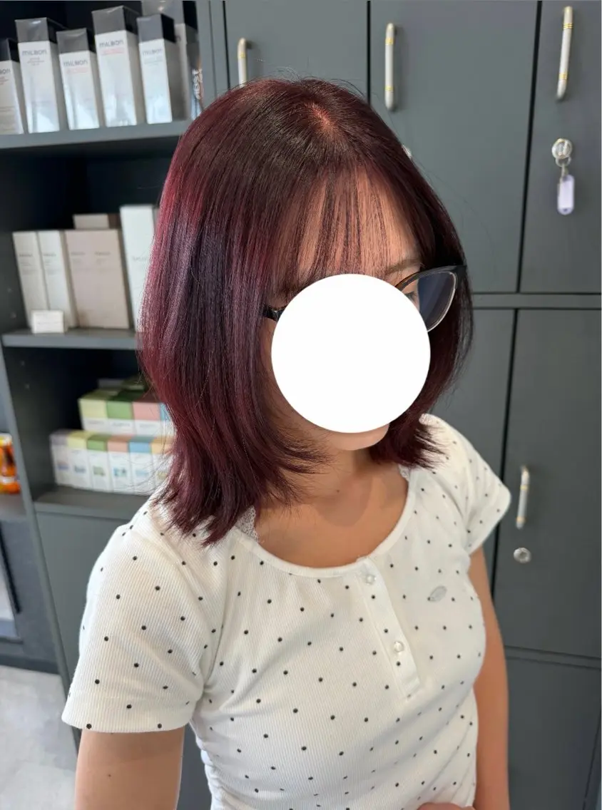 ミディアム カット ヘアカラー トリートメント maki💖艶髪/ レイヤー/髪質改善のヘアスタイル