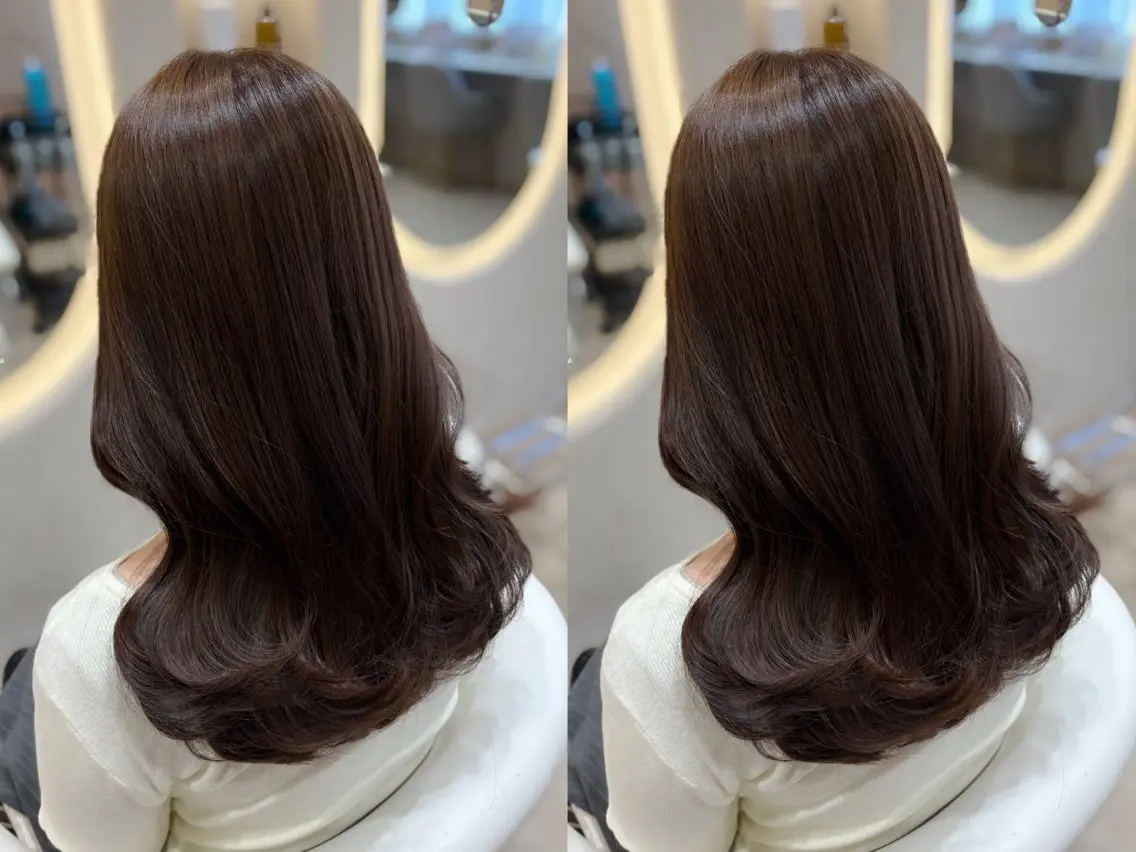 ロング ヘアカラー トリートメント 上品♡韓国レイヤー ‎🤍のの‎🤍のヘアスタイル