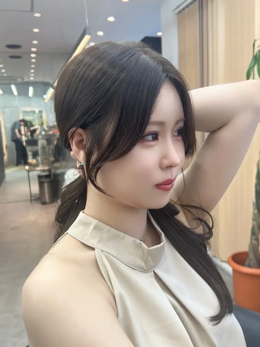 ミディアム くびれヘア 髪質改善 韓国風ヘア レイヤーカット カット 縮毛矯正 トリートメント 爽太/韓国/縮毛矯正 レイヤー/メンズのヘアスタイル