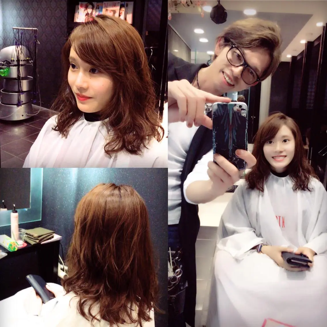 セミロング カラー パーマ 北川大輔🌟 小顔レイヤーカットのヘアスタイル