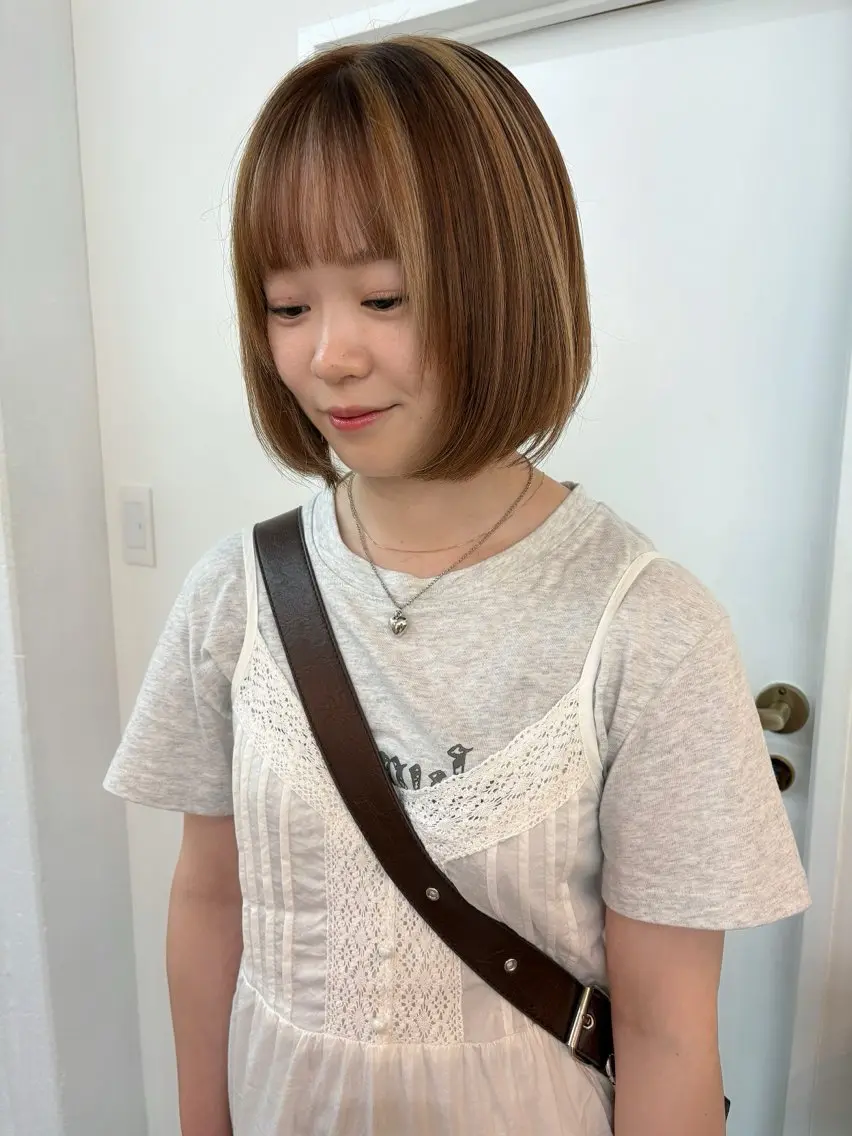 ミディアム カラー デザインカラー ヘアカラー ichika/福岡 /透明感カラー🤎のヘアスタイル