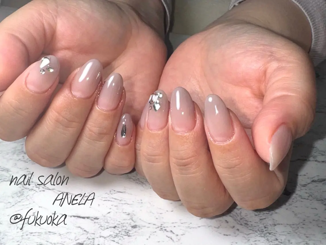 ネイル ピンク ピンクベージュ ハンドネイル nail salon ANELA mayaのネイルデザイン