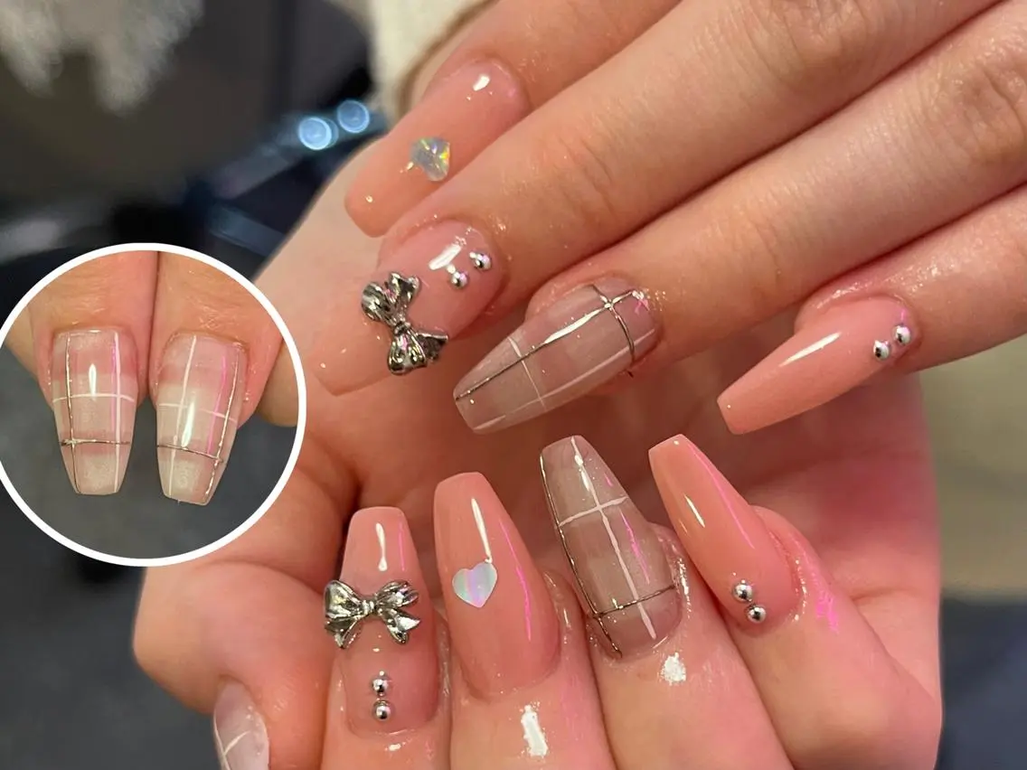ネイル ボルドー チークネイル 長さ出し フレンチネイル ジェルネイル RiRi Belle Nail池袋のネイルデザイン
