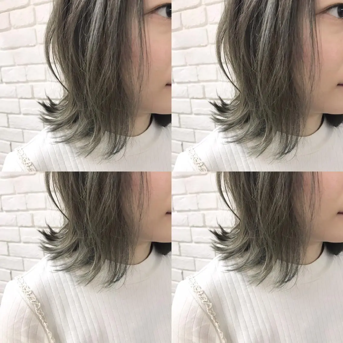ミディアム カラー カット ヘアカラー トリートメント F. 梅田/ボブ/パーマのヘアスタイル