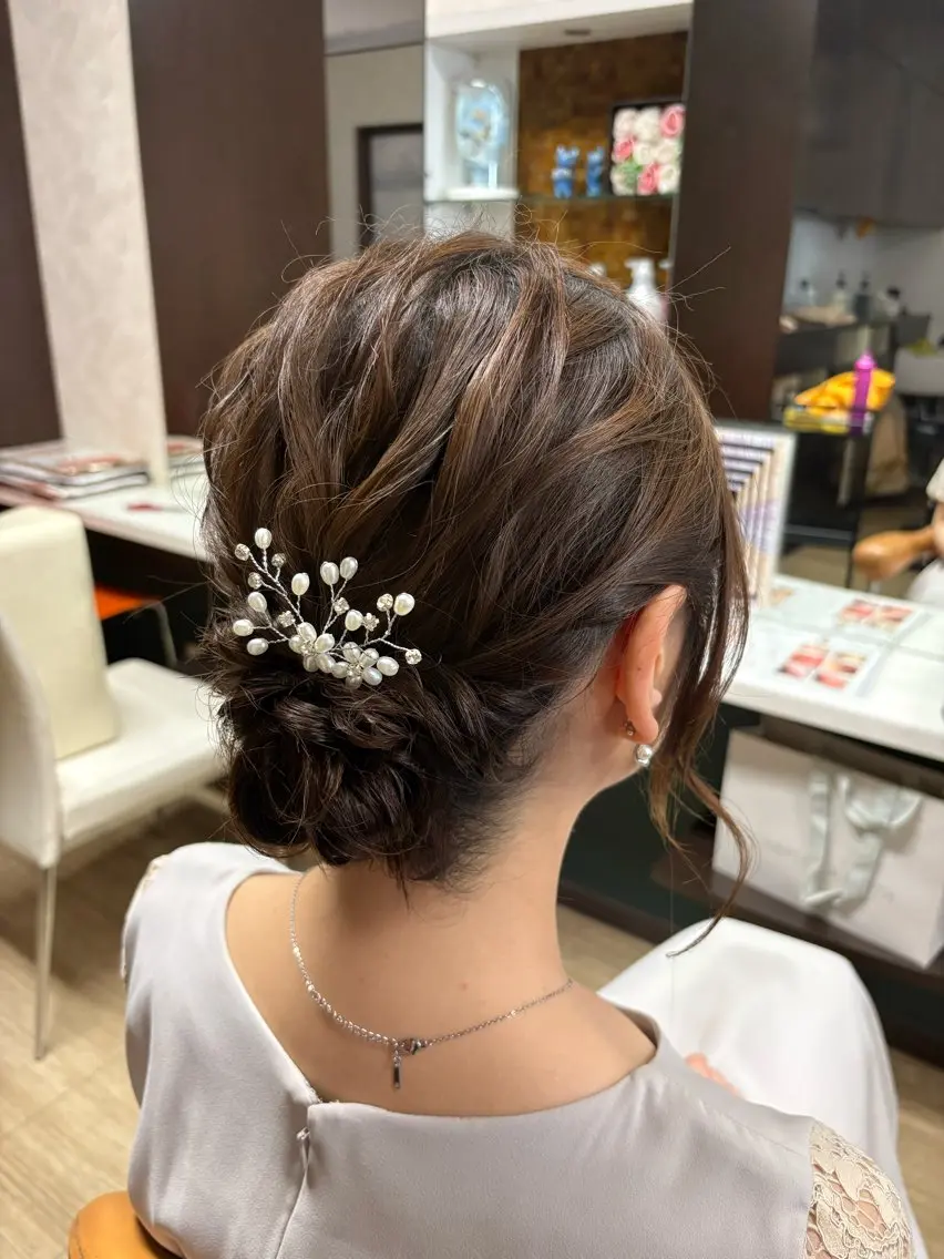ミディアム ヘアアレンジ 徳留 もも花のヘアスタイル