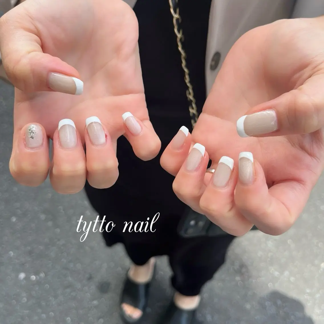 ネイル フレンチネイル キラキラネイル 韓国ネイル ラメ(グリッター) マグネットネイル tytto nail ❤︎‪‪eri‪‪のネイルデザイン