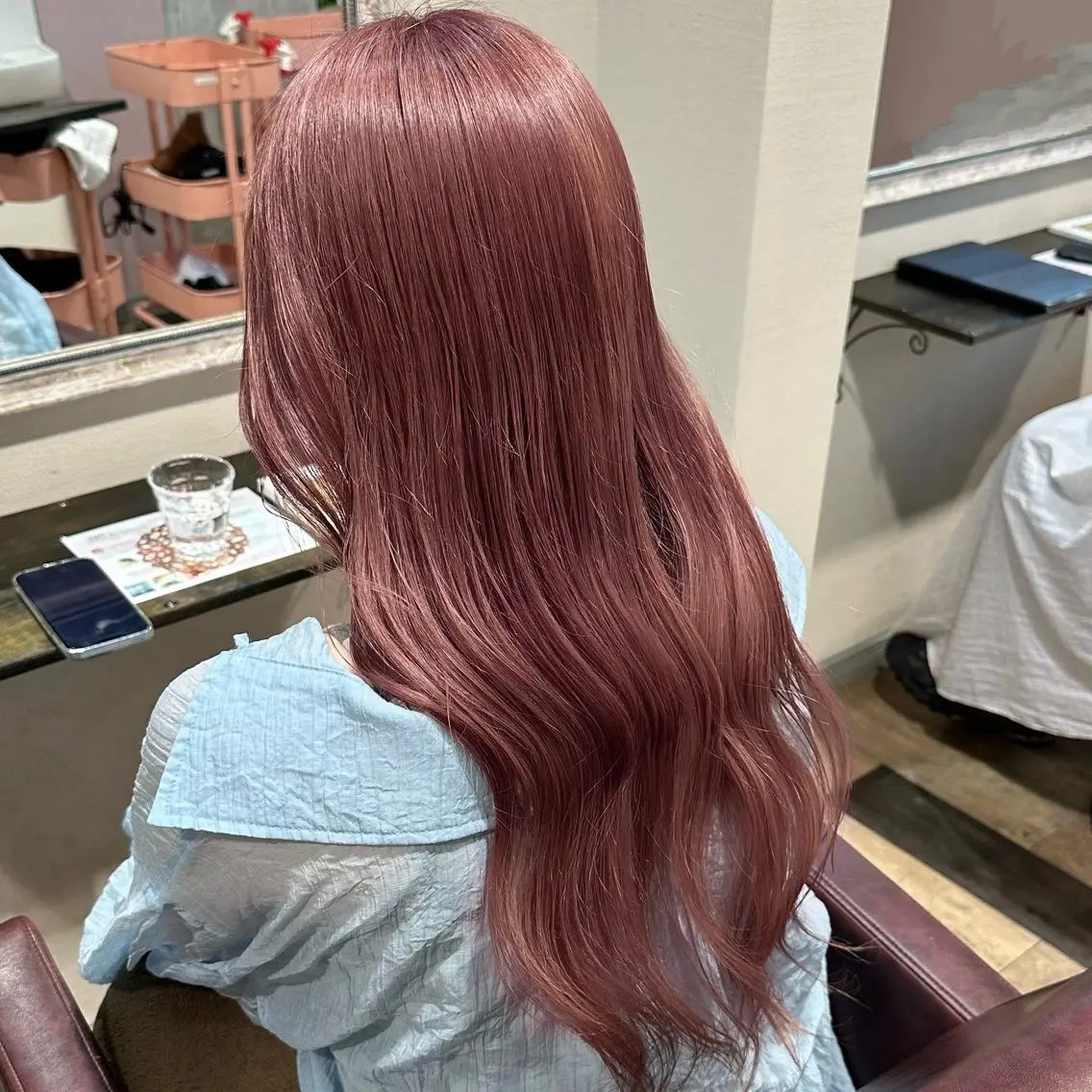 ロング カラー ピンクカラー 柔らかいbeige ¦韓国¦🩰マユ🩰のヘアスタイル