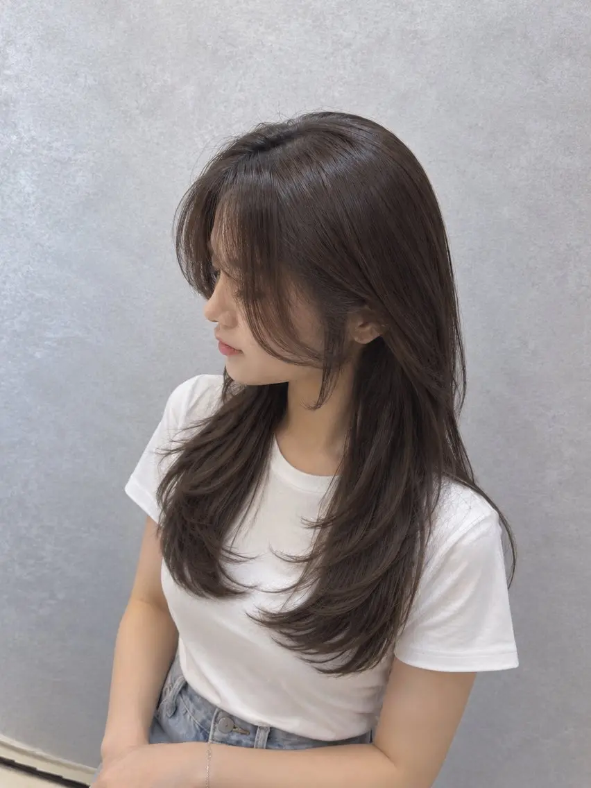ロング カラー カット ヘアカラー トリートメント 髪質改善縮毛矯正/ 透明感カラー 石崎のヘアスタイル