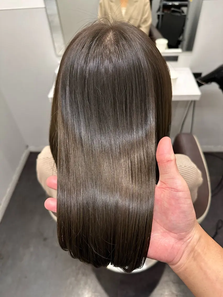 ロング カラー ベージュカラー ケアカラー 透明感カラー グレージュ オリーブベージュ カット ヘアカラー トリートメント 【美髪矯正 /髪質改善】RINのヘアスタイル