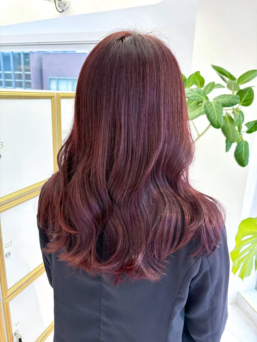 ロング カラー ブラウンカラー パープルカラー レッドカラー レッドブラウン ヘアカラー 💐レイヤー/透明感 カラー💐智口彩香のヘアスタイル