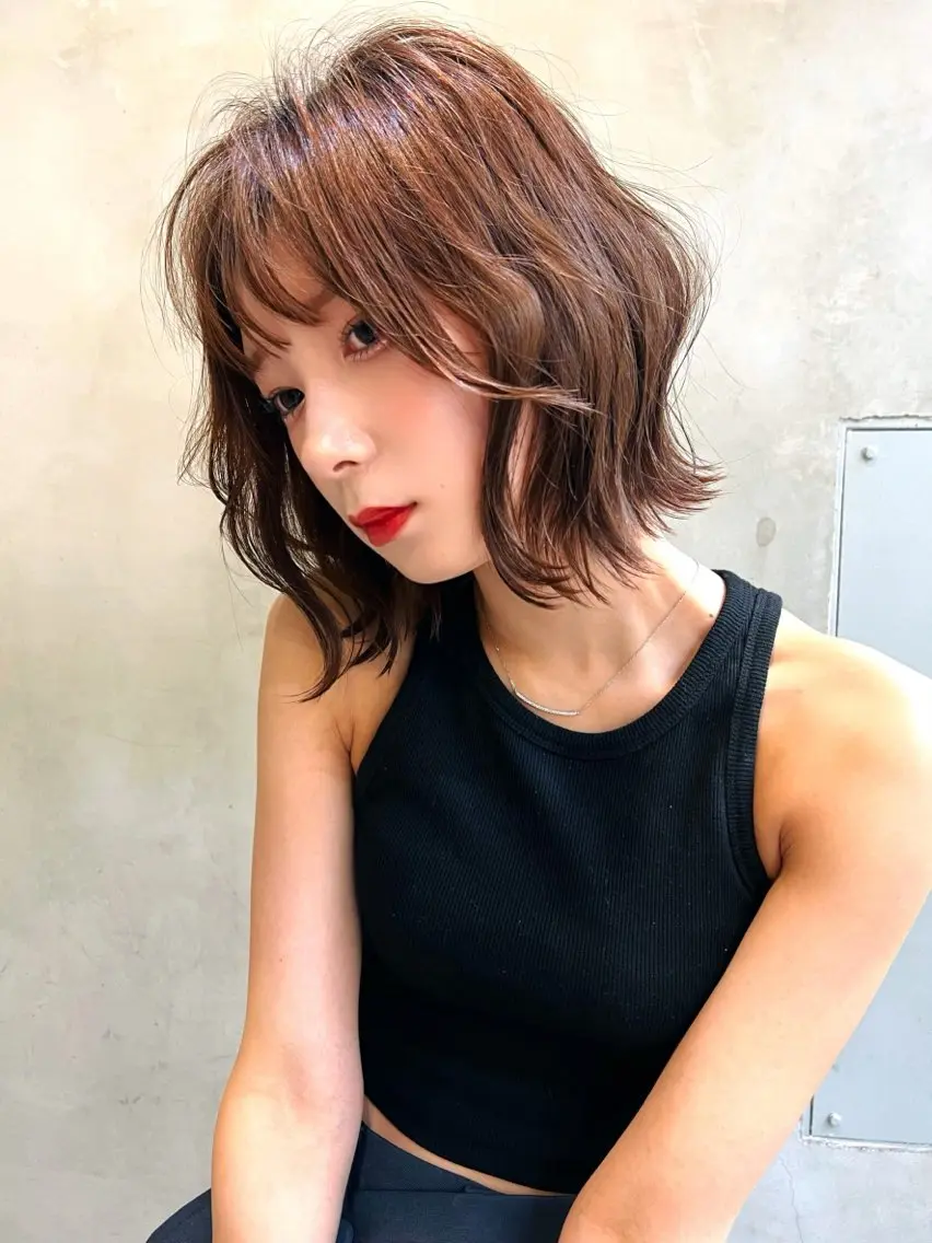ミディアム カラー 艶髪/韓国ヘア🎀 Kanon︎︎⁺.のヘアスタイル