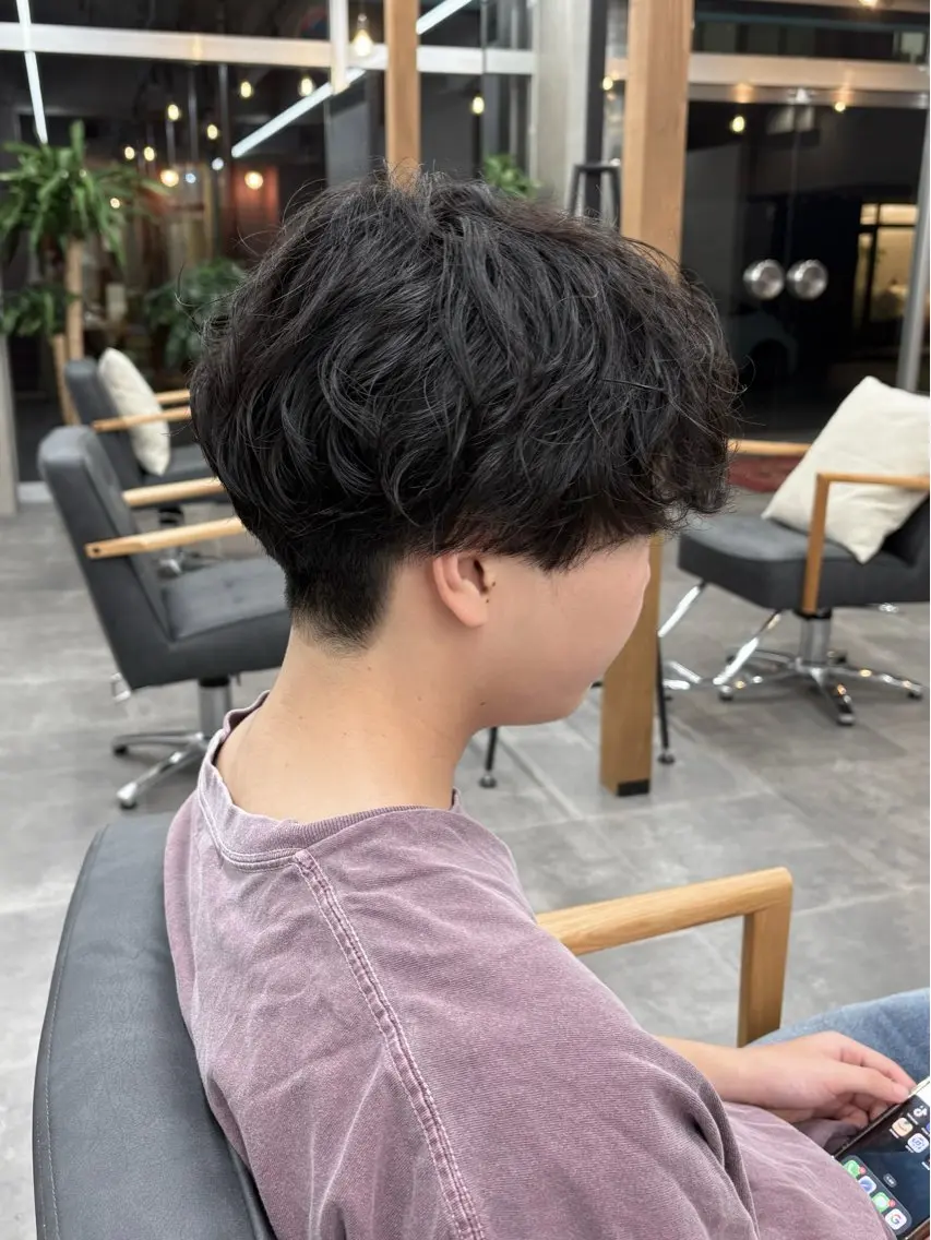 ショート パーマ メンズ カット パーマ いちか🤍 COQU千葉のヘアスタイル