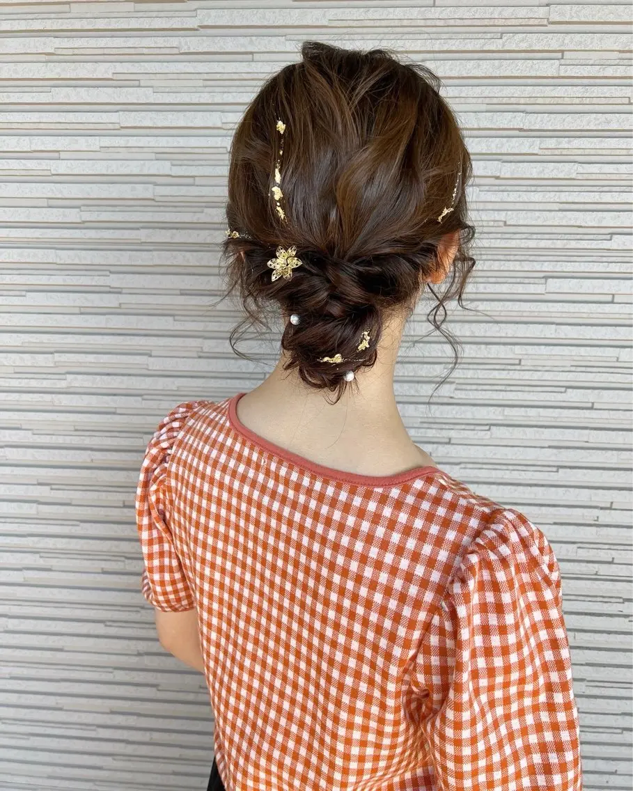 ヘアアレンジ 浴衣 ヘアセット/レイヤー 縮毛矯正/はるか🎀のヘアスタイル