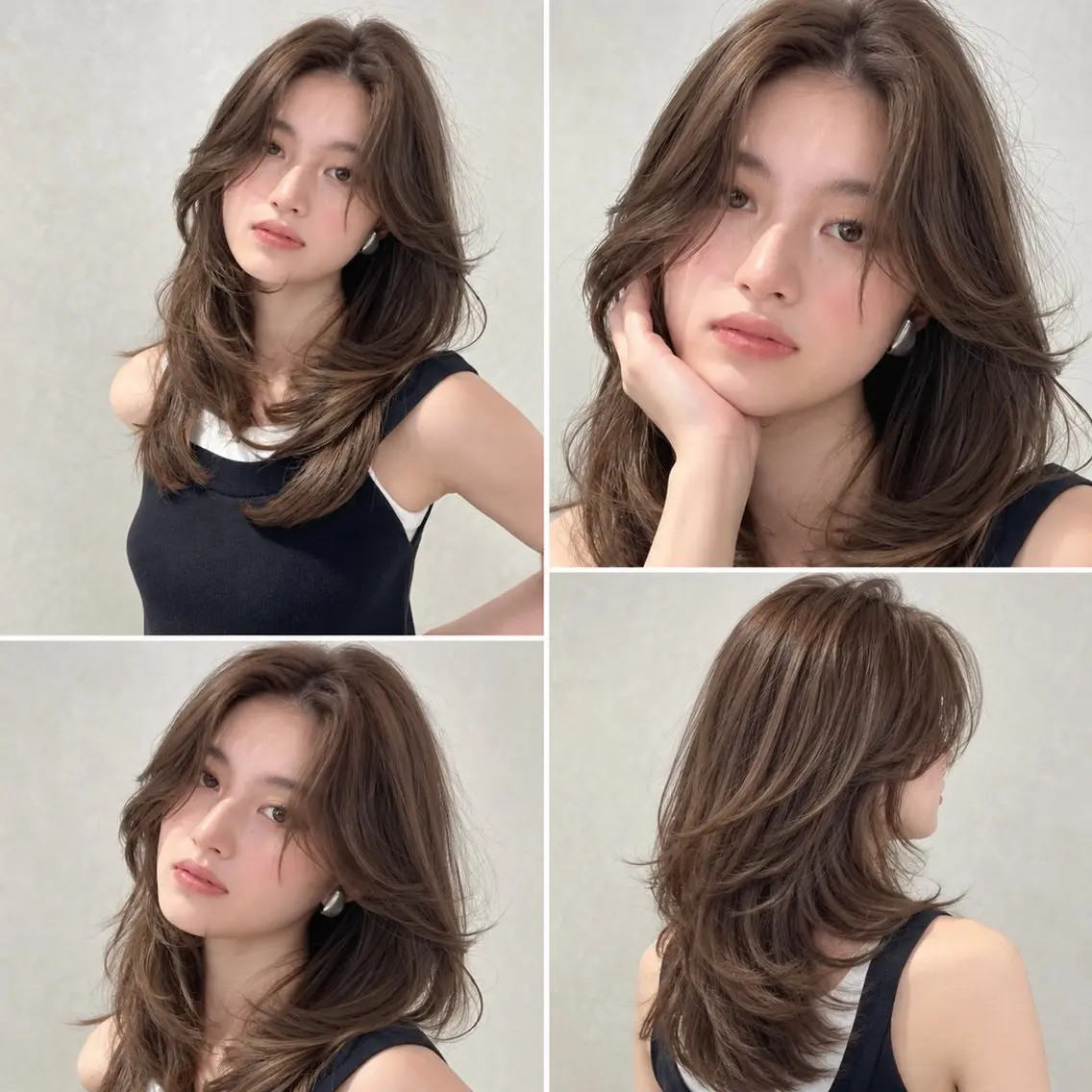 ミディアム カラー カット ヘアカラー トリートメント 🦋韓国風レイヤー/ 艶髪矯正🦋凛太郎のヘアスタイル