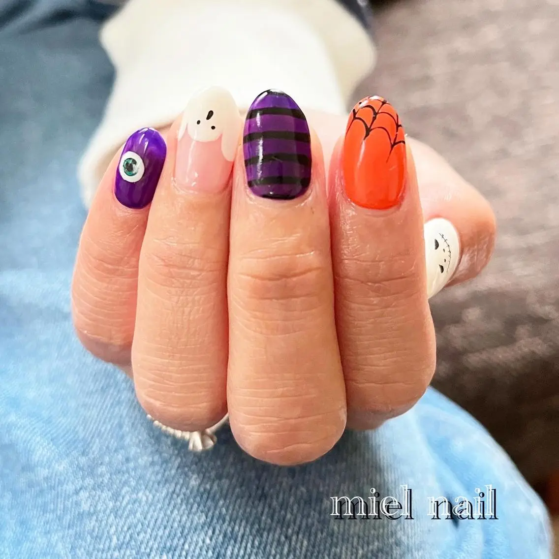 ネイル ハロウィン 持ち込み ハンドネイル miel nailのネイルデザイン