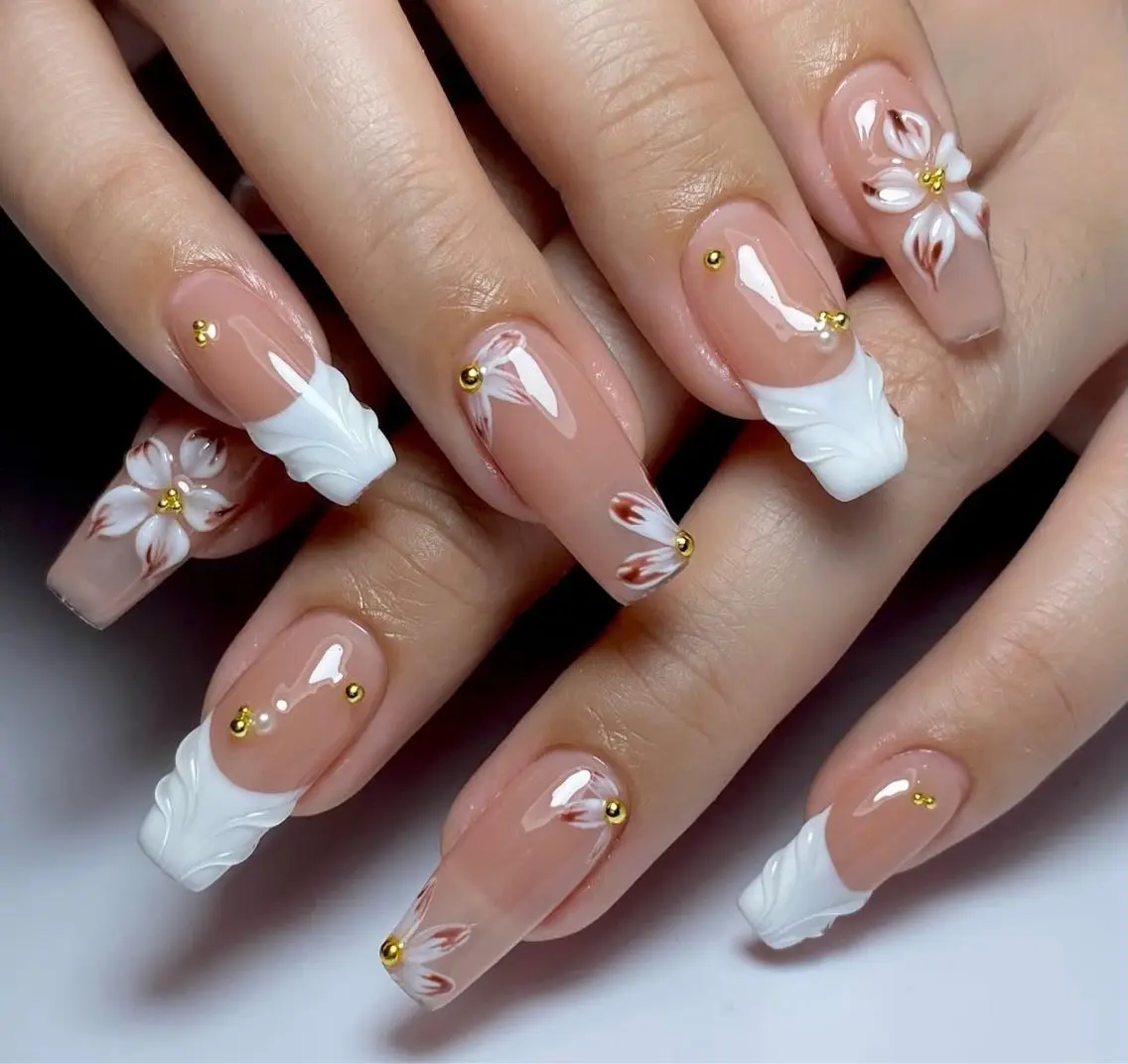 ネイル ハンドネイル 🎀PG🩵 ネイルサロンのネイルデザイン