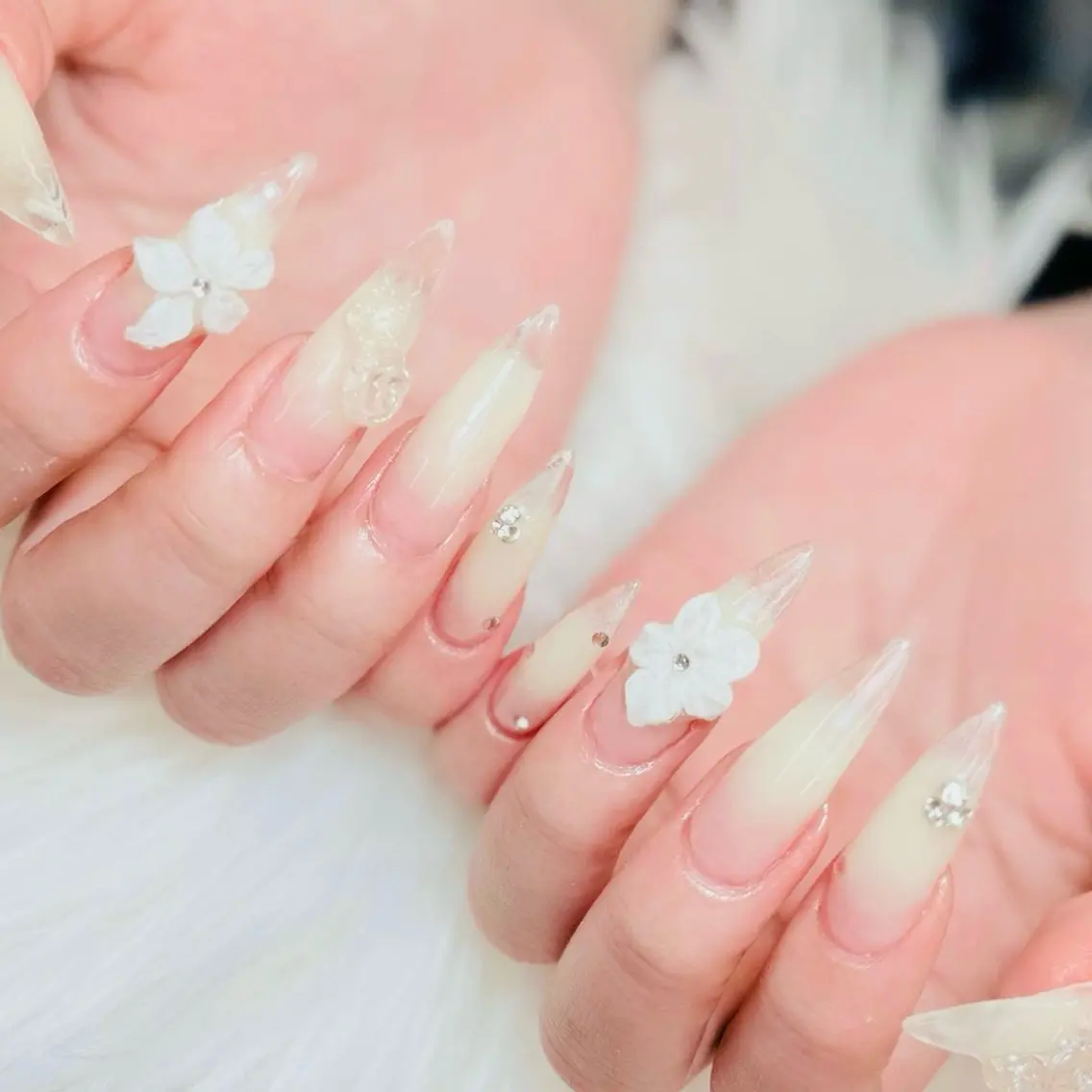 ネイル チークネイル 長さ出し フラッシュネイル フレンチネイル グラデーション AN NAIL SALONのネイルデザイン