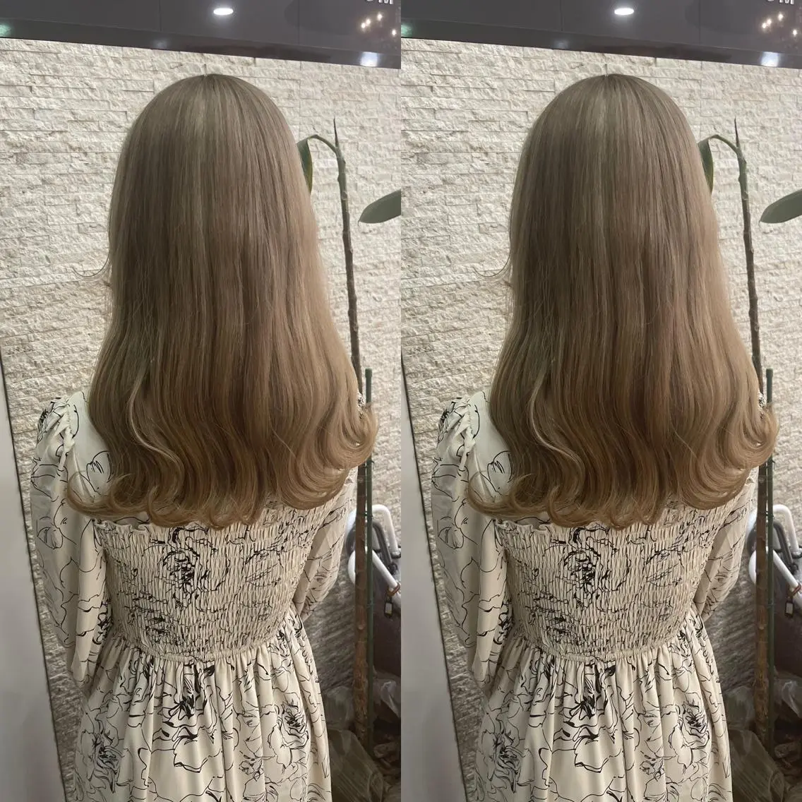 セミロング ヘアカラー Y Uのヘアスタイル