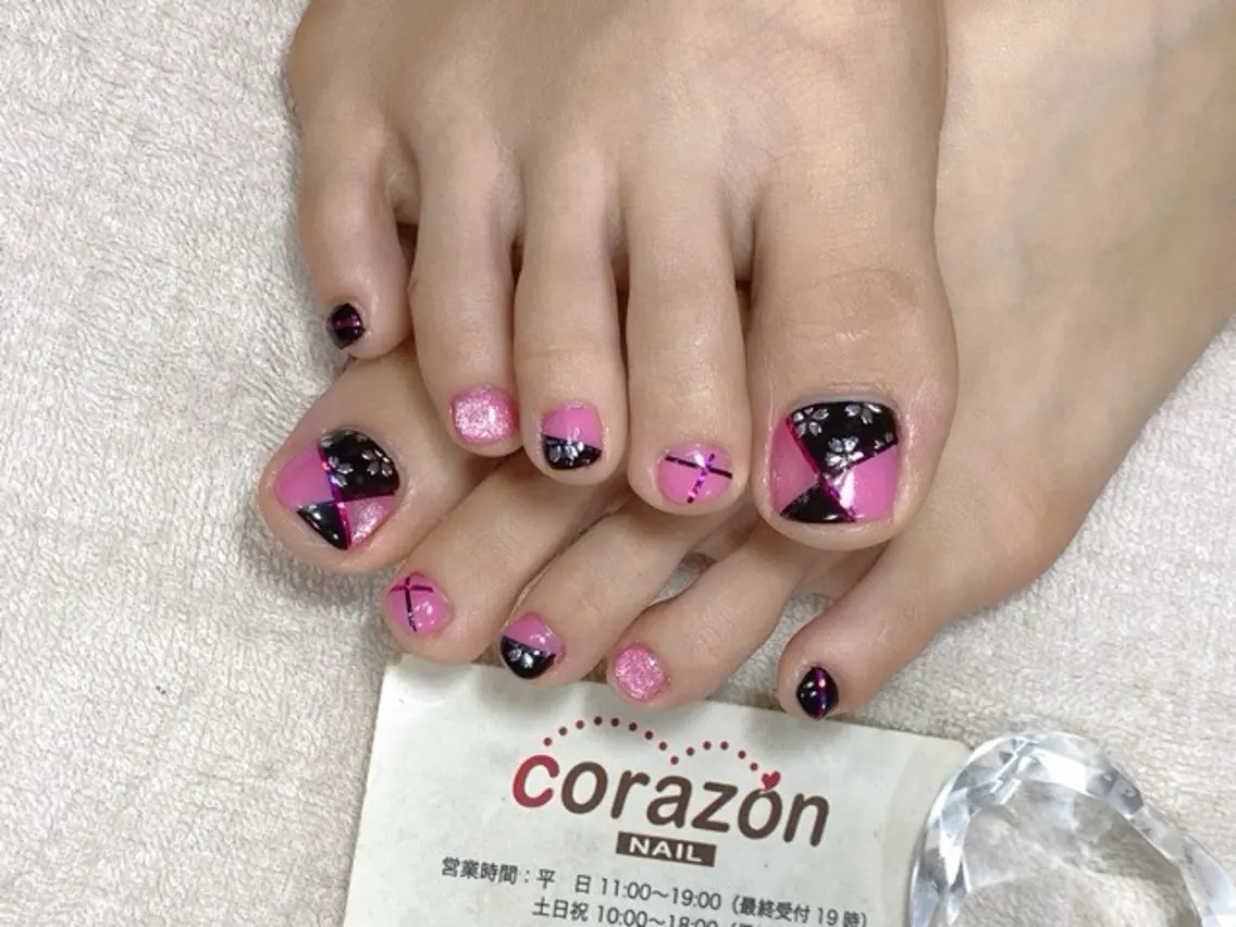 ネイル アートネイル 桜ネイル ピンク ネイリスト aicoのネイルデザイン