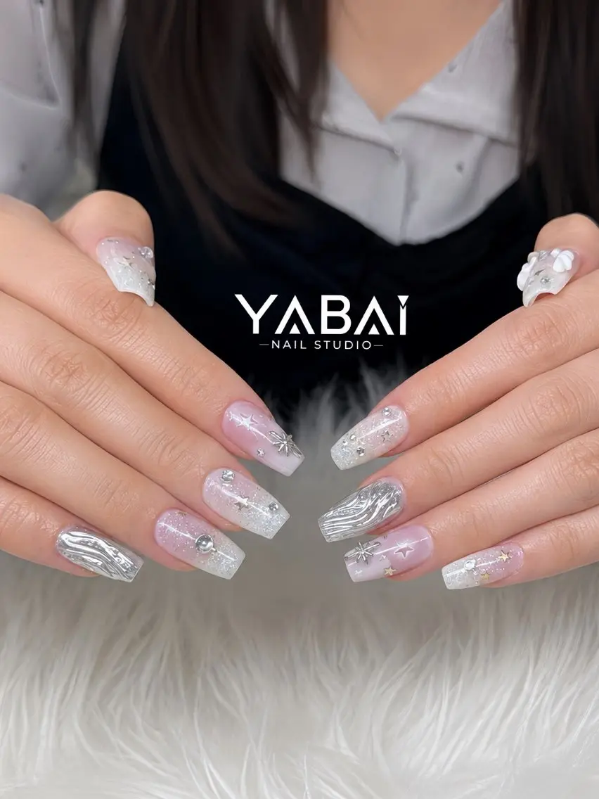ネイル ボルドー 長さ出し フレンチネイル 韓国ネイル ロングネイル YABAI NailStudioのネイルデザイン