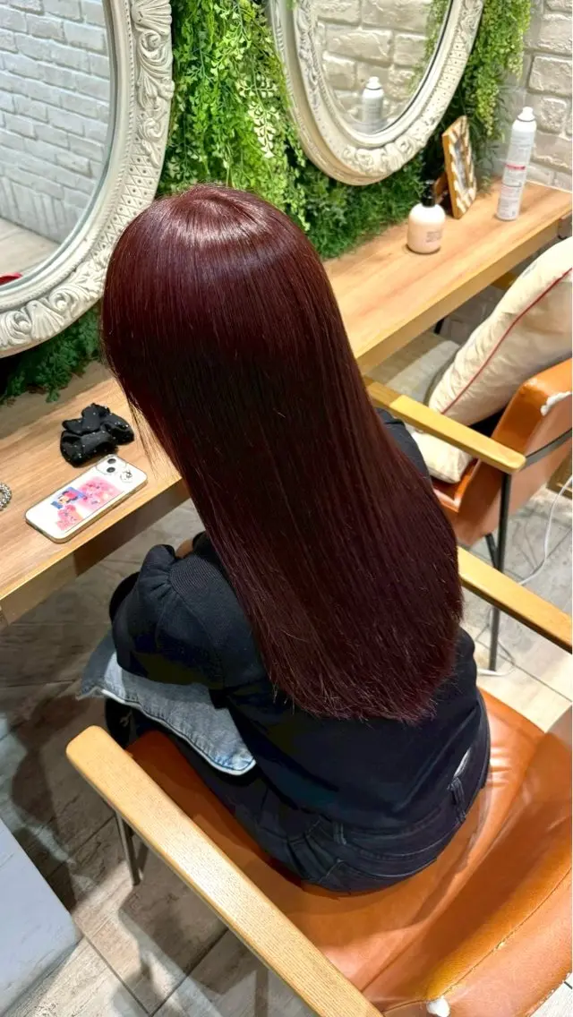 ロング ヘアカラー トリートメント 横浜/ツヤカラー /ヒトミのヘアスタイル